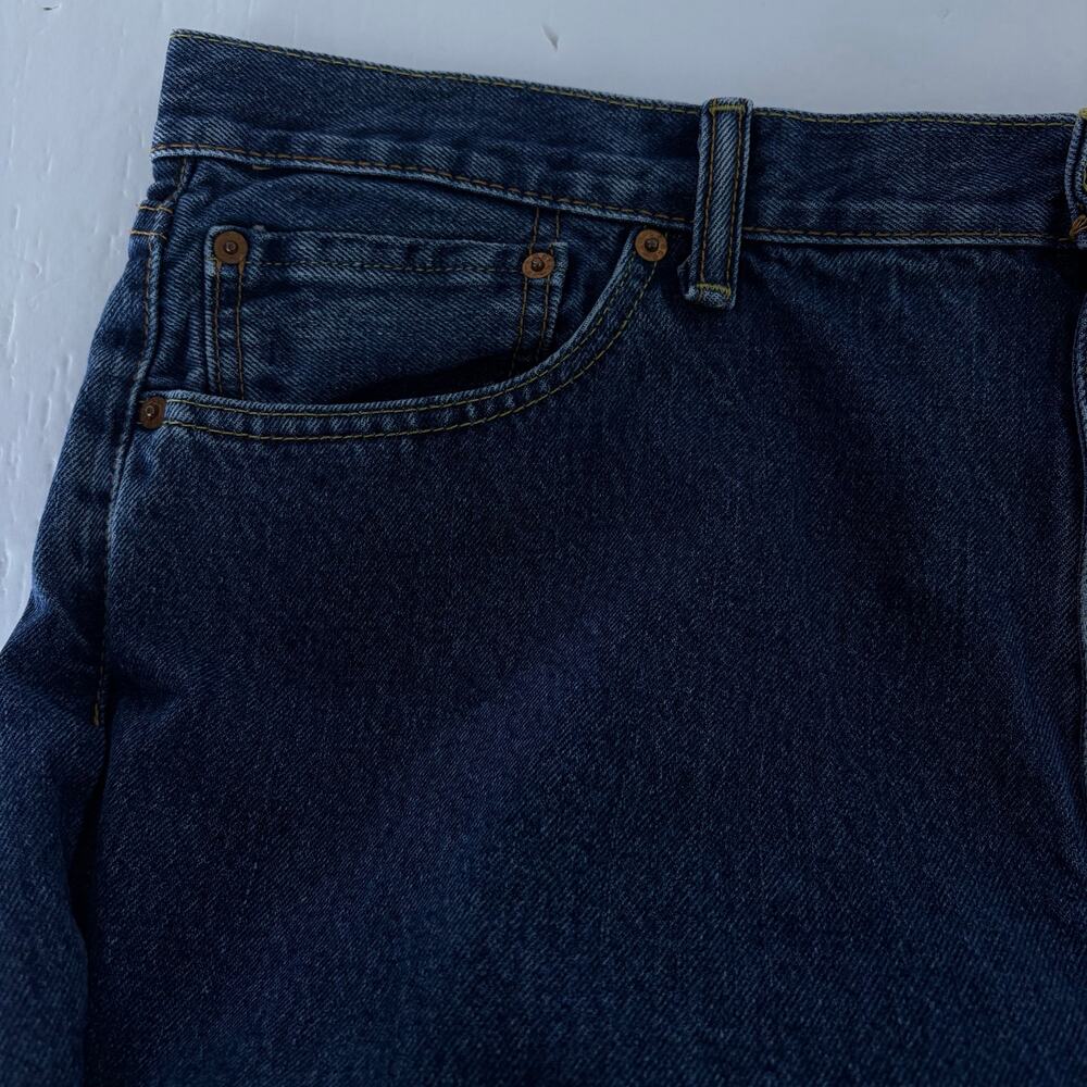 Levi's 505 Regular Fit Jeans Dark Wash W42 L30 - Picture 10 of 12